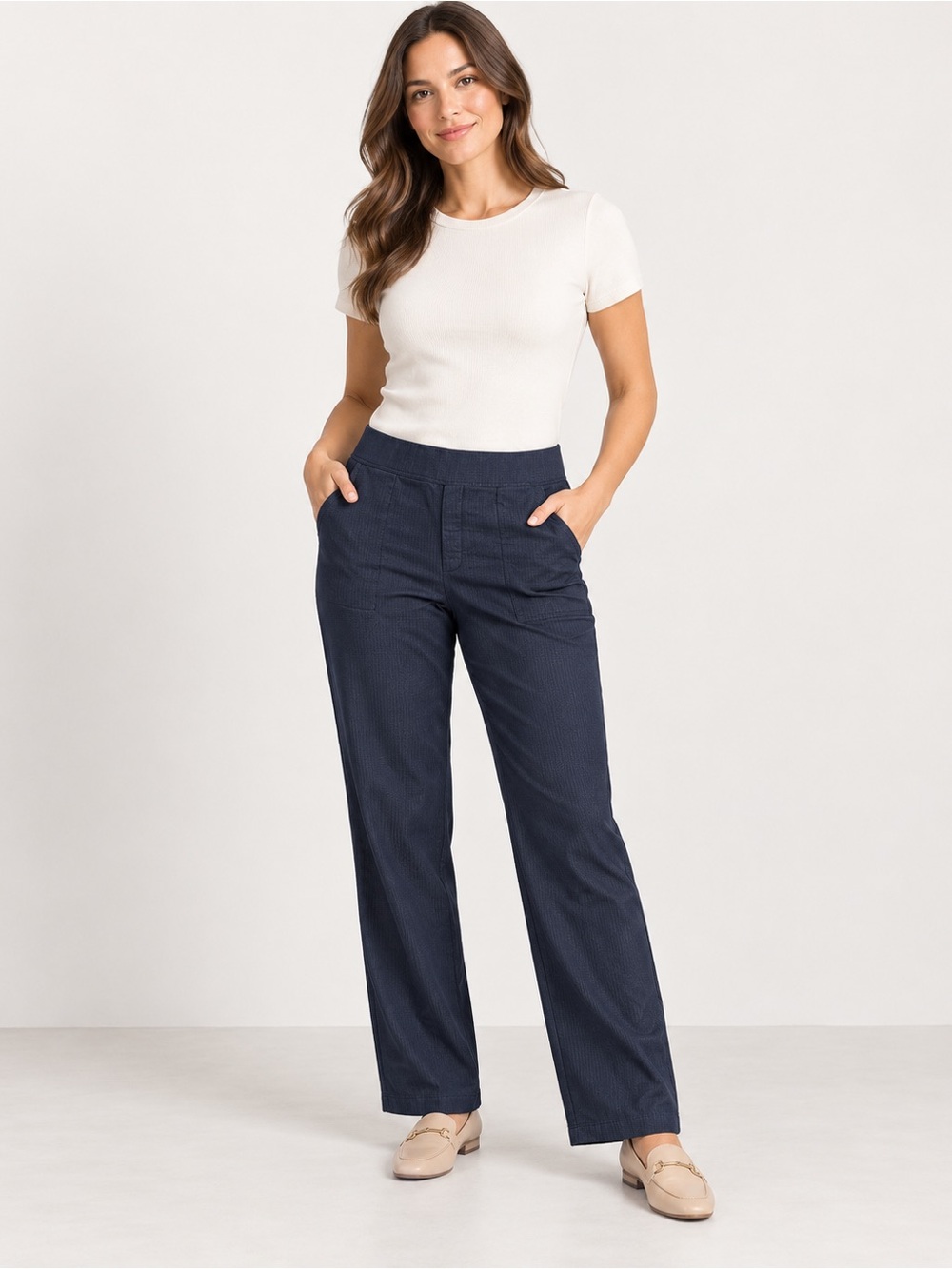 NWOT Mondetta Navy Wide-Leg Pull-On Pants